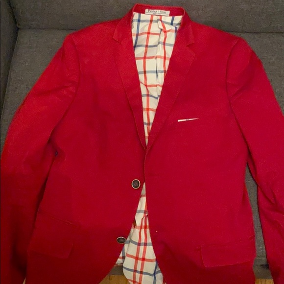 designer red blazer